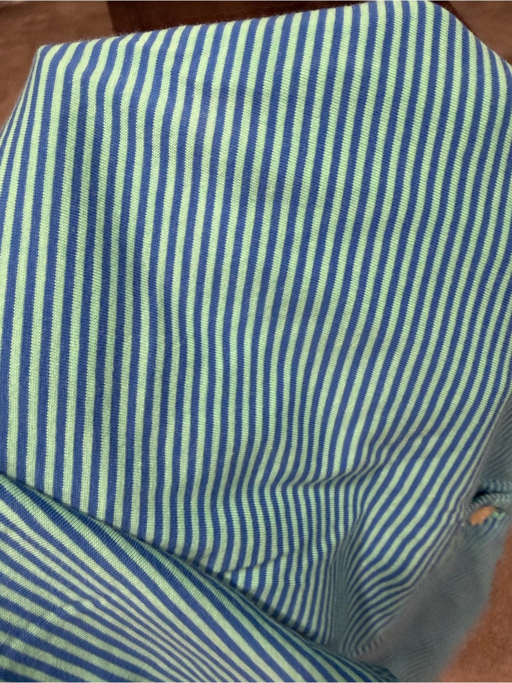 J. McLaughlin Short Sleeve Polo Shirt Blue And Teal Men Size XL Golf Polo Stripe - Picture 3 of 4
